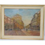 Wlodzimerz Zakrzewski framed oil on canvas, Church of St Mary dell Grazie Milan, signed bottom