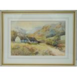 Jess White framed and glazed watercolour titled Crofters Cottage Snowdonia, signed bottom right,