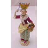 Meissen figurine Cries of Paris The Flower Vendor, marks to the base, 15.5cm (h)