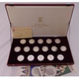 A cased set of silver crowns commemorating The Royal Marriage sixteen coins to include documents and