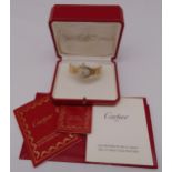 Cartier 18ct yellow gold Baignoire ladies wristwatch to include box and paperwork