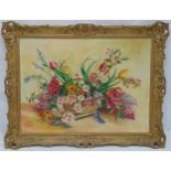 Peter F. Fuller framed oil on panel still life of flowers, signed bottom right, 54 x 75cm