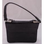 Mulberry black crocodile skin ladies handbag with strap