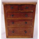 An early 20th century rectangular mahogany apprentice piece chest of drawers, 31 x 26 x 19cm