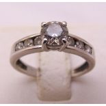 White gold diamond dress ring, tested 18ct, approx total weight 3.6g
