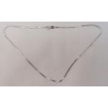 18ct white gold fine link chain, approx total weight 2.8g