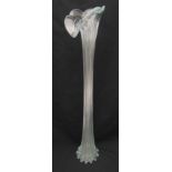 A Victorian clear glass lily vase of fluted twisted stem form, 68.5cm (h)