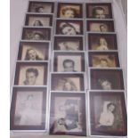 A quantity of signed and framed photographs of movie stars from the golden age of Hollywood to