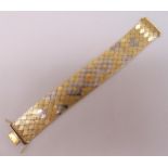 Multi coloured gold articulated bracelet, gold tested 14ct, approx total weight 77.4g