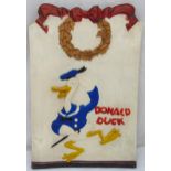 A rare 1930s Walt Disney Donald Duck composition wall plaque of rectangular form, 90 x 60cm