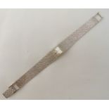 Jaeger LeCoultre 18ct white gold ladies wristwatch with articulated bracelet, approx total weight