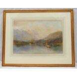 Albert Stevens framed and glazed watercolour of a lake and mountains, signed bottom right, 34.5 x