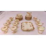 Royal Albert Crown China teaset to include cups, saucers, plates, milk jug and sugar bowl (38)