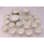 Aynsley Emerald Isle teaset to include a teapot, a milk jug, cups, saucers and plates for twelve