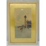 Gian Luciano Sermani framed and glazed watercolour of St Marks Square Venice, signed bottom right,