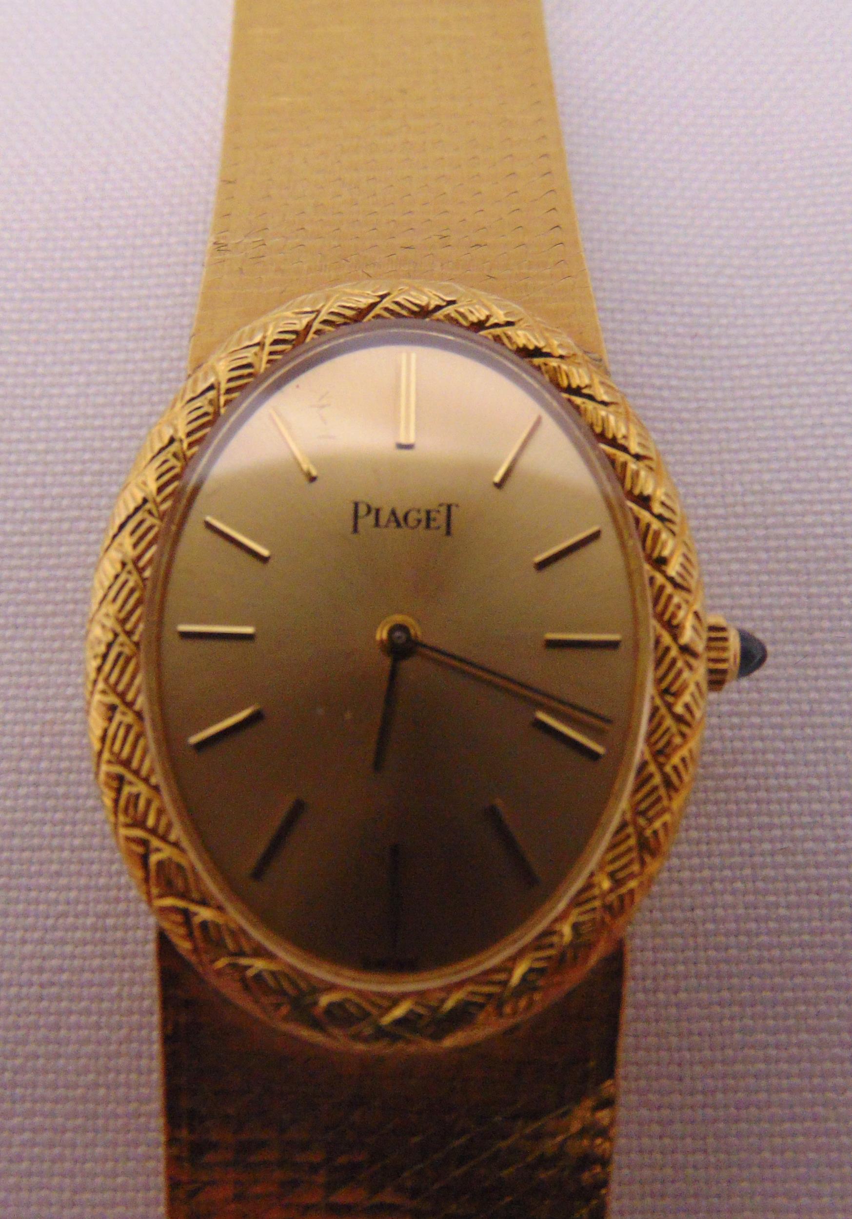 Piaget 18ct yellow gold ladies bracelet wristwatch, approx total weight 69.6g