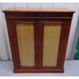 A Regency rectangular cabinet with glazed doors on pedestal base, 106.5 x 89 x 30cm