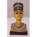 A Capodimonte polychromatic bust of Tutankhamun, limited edition no. 696, marks to the side, 33cm (