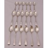 A quantity of hallmarked silver teaspoons, approx total weight 370g