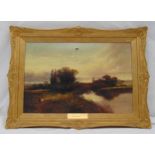 H. Normarnville framed oil on canvas titled The Thames near Wallingford, A/F, 59.5 x 39cm