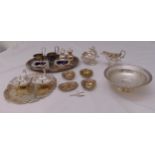 A quantity of silver plate to include serving dishes, sauce boats and condiments