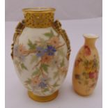 A 19th century Grainger and Co ovoid vase decorated with flowers, marks to the base, 20cm (h) and