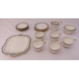 Aynsley Marjorie 8309 teaset to include a cake plate, milk jug, sugar bowl, plates, cups and saucers