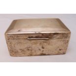 A hallmarked silver rectangular engine turned, cedar wood lined cigarette box