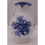 Royal Worcester blue and white baluster vase decorated with flowers, buds and leaves, marks to the