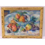 Albert Stefan Kohler (Swiss 1883-1946) framed oil on canvas still life of fruit, signed to the