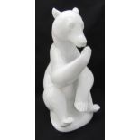 Rosenthal blanc de chine figurine of a polar bear modelled by Scheibe, marks to the base, 28.5 cm (