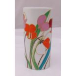 Rosenthal cylindrical vase decorated with flowers and leaves, 24cm (h)