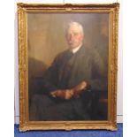 James Bell Anderson (1886-1938) framed oil on canvas portrait of a seated gentleman, signed and