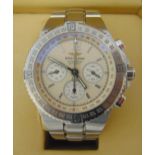 Breitling Hercules stainless steel chronograph with white dial A39363AG 461804 to include case and