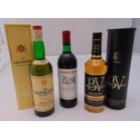 A quantity of alcohol to include Glenlivet twelve year old, Black Velvet Canadian rye whisky
