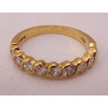 18ct yellow gold half eternity ring, approx total weight 3.1g