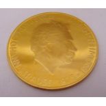 A gold medallion hallmarked 18ct by Rudolf Schmidt for Johan Strauss 1825-1899 Wien, approx total