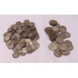 A quantity of GB pre 47 silver coins to include florins and shillings, approx total weight 922g