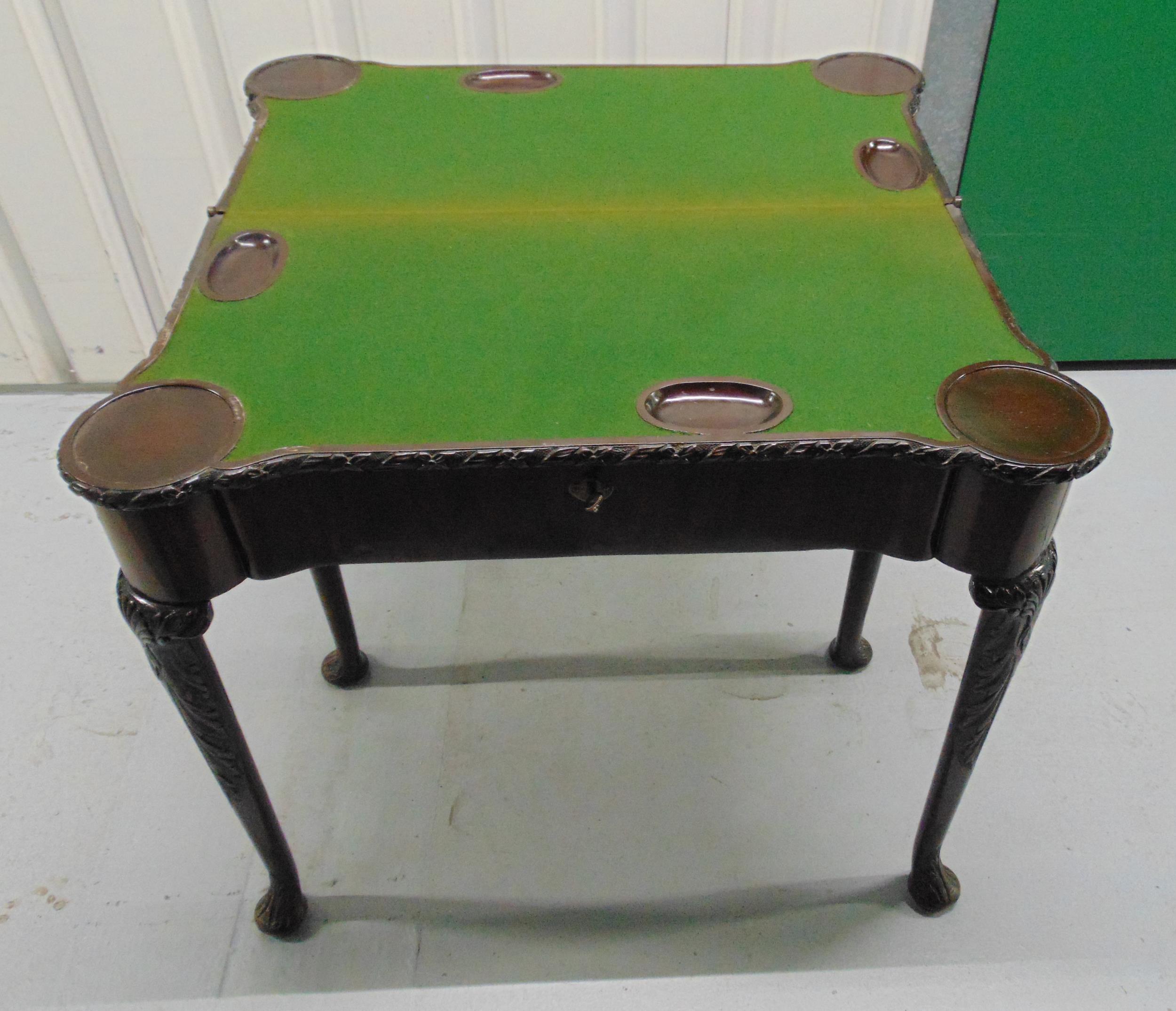 A Victorian rectangular mahogany games table the hinged cover revealing four different playing - Image 4 of 7