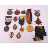 A quantity of WWI medals attributed to 2504 Pte H. Chamberlain E. Surr. R. and 21183 Pte W. E.