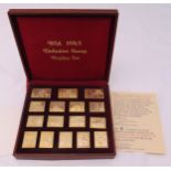 A cased limited edition RSA silver gilt definitive stamp replica set 1974/75