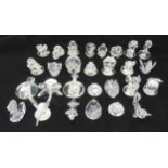 A quantity of Swarovski crystal glass animals including swans, cats, dogs and bears (28)