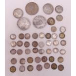 A quantity of pre 1947 and 1920 silver coins to include GB and USA, approx total weight 172g