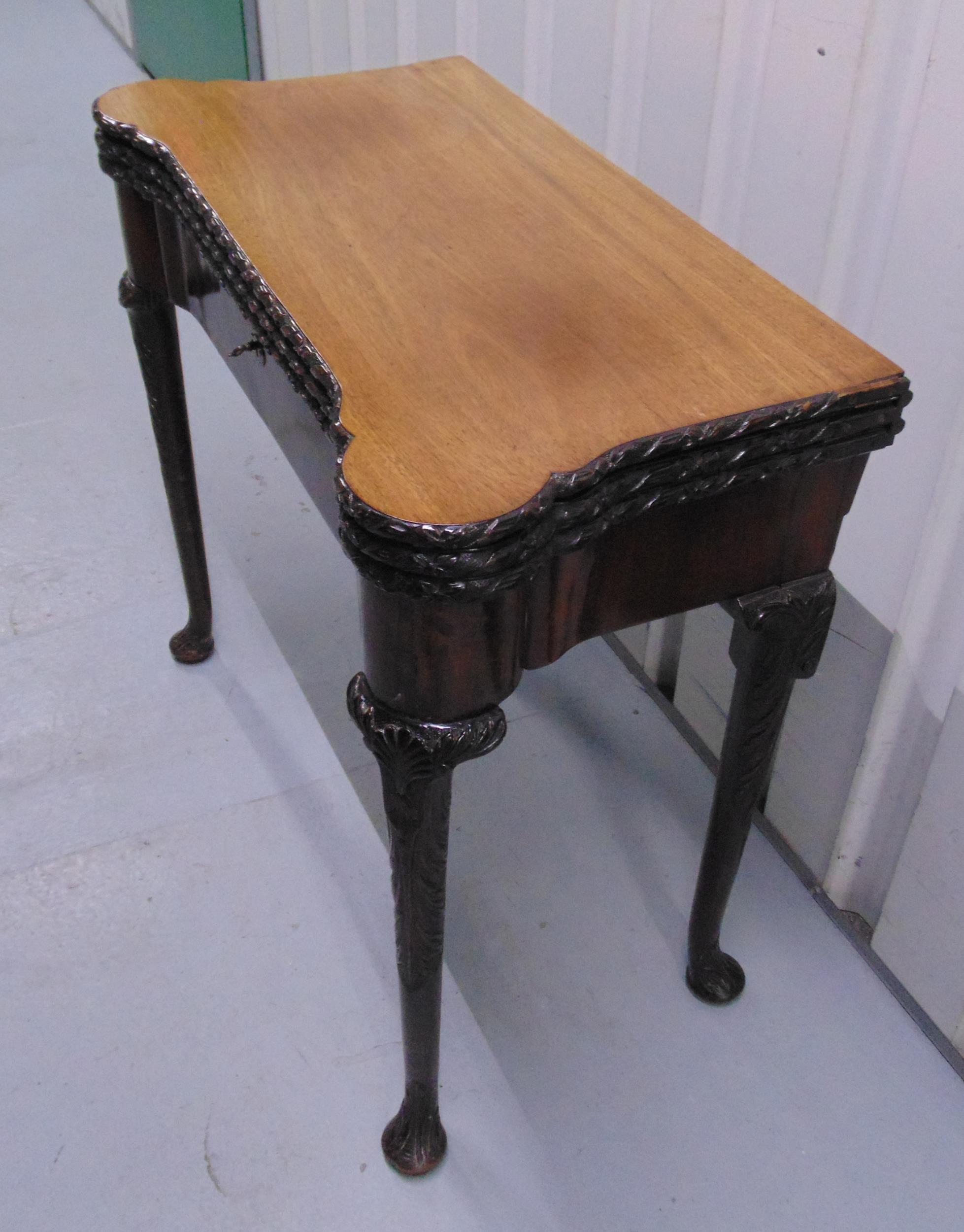 A Victorian rectangular mahogany games table the hinged cover revealing four different playing - Image 2 of 7