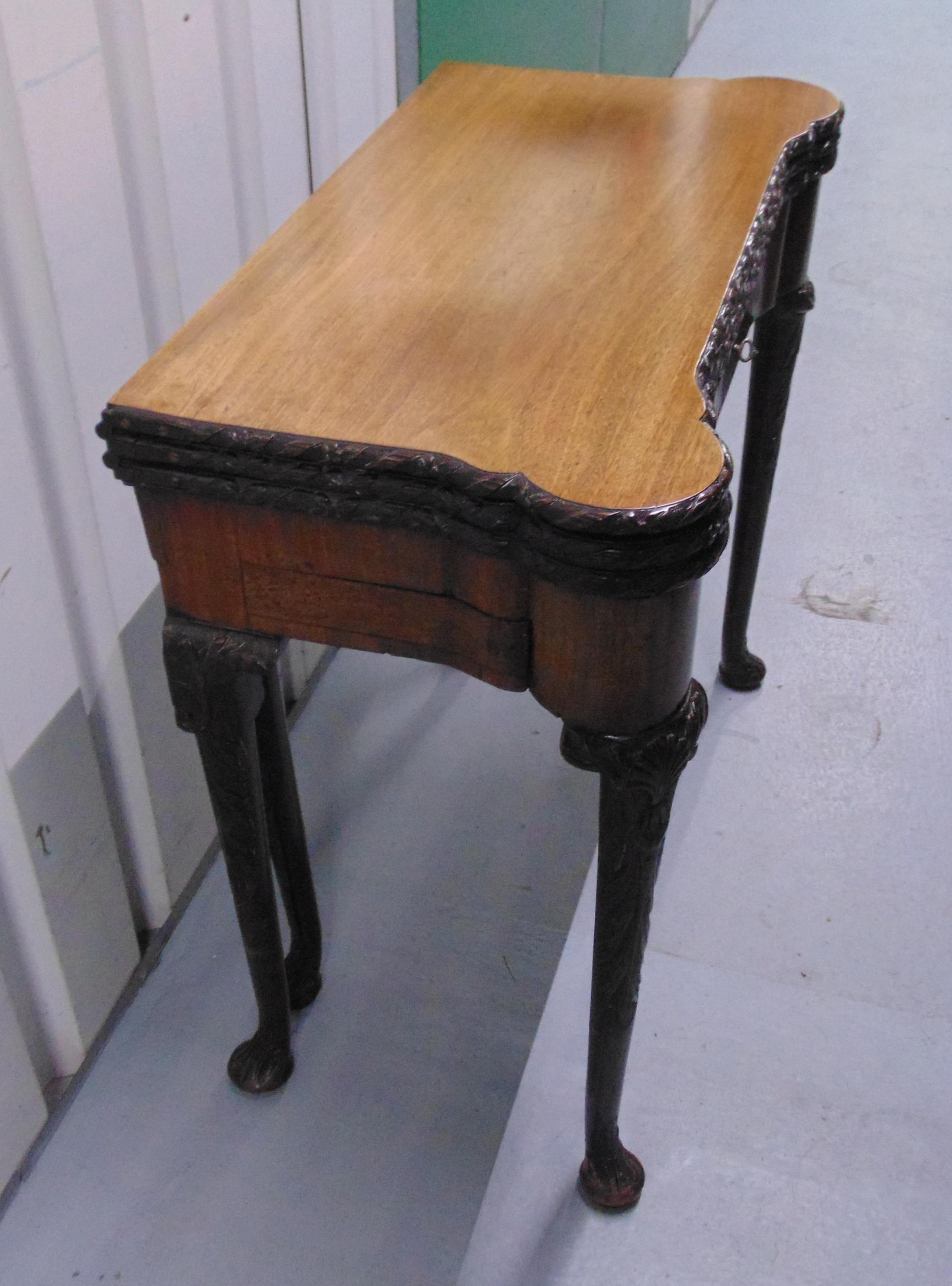 A Victorian rectangular mahogany games table the hinged cover revealing four different playing - Image 3 of 7