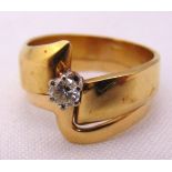 18ct gold and diamond solitaire ring, approx total weight 7.7g