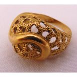 Gold dress ring tested 9ct, approx total weight 6.2g