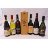 A quantity of alcohol to include port, cognac and wine (6)