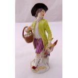 Meissen Cries of Paris street vendor figurine carrying a basket of eggs and a brace of pheasant,