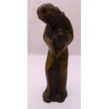 Bronze figurine of St Francis, monogrammed to the base, 32.5cm (h)